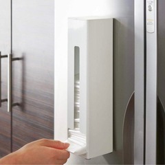 【Yamazaki】マグネット詰め替え用ボトル、レジ袋ストッカーの画像