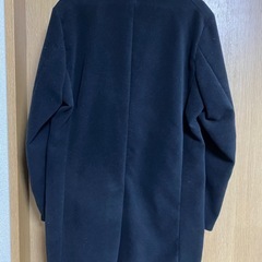 黒のチェスターコート フリース風 3つボタンの画像