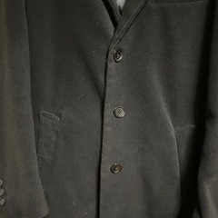 黒のチェスターコート フリース風 3つボタンの画像