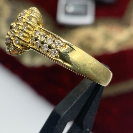 K18 ダイヤモンド リング 約12号 B080422)K18 YG リング ダイヤモンド