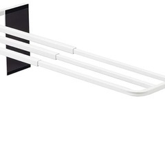 山崎実業(Yamazaki) マグネット伸縮洗濯機バスタオルハンガー ホワイト　プレート タオル掛け の画像