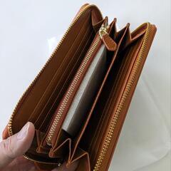 栃木レザー 長財布 ブラウン 未使用品の画像