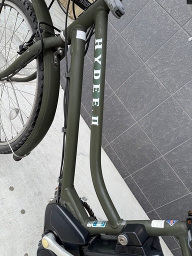 大阪府 ブリヂストン HYDEE II 電動アシスト自転車 オリーブグリーン