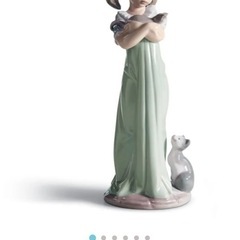LLADRO  リヤドロ　 Caricias y celos DON'T FORGE ME   わたしのことも忘れないで　置物　オブジェ
　猫　女の子　の画像
