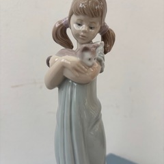 LLADRO  リヤドロ　 Caricias y celos DON'T FORGE ME   わたしのことも忘れないで　置物　オブジェ
　猫　女の子　の画像