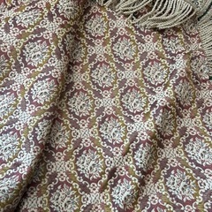 新品未使用　タグ付き　テーブルクロス　ラグ　布　大判　花柄　グリーン　ゴージャスの画像