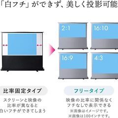 プロジェクタースクリーン 100インチ ワイド 自立式 EEX-PSY4-100HDBKVの画像