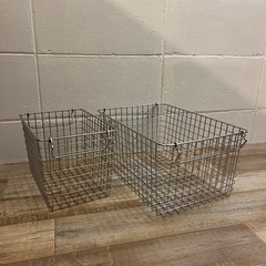 【2個セット】無印ステンレスワイヤーバスケット