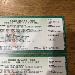 長島温泉　湯あみの島　チケット　ナガシマスパーランド　2枚の画像