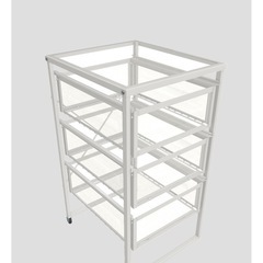 IKEA購入机とサイドキャビネットの画像