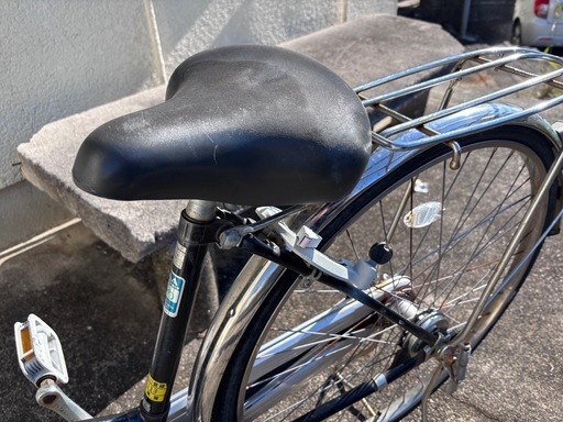 自転車　黒　シルバー　26インチ　鍵あり