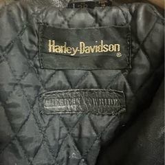 HARLEY DAVIDSON フリンジ ダブルライダースジャケット ブラック サイズ38の画像