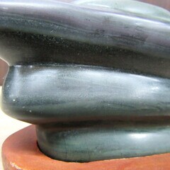 鑑賞石 青虎石 水石 詳細不明 重量 約615g 台座付き オブジェ インテリア 置物 苫小牧西店の画像