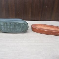 鑑賞石 青虎石 水石 詳細不明 重量 約615g 台座付き オブジェ インテリア 置物 苫小牧西店の画像