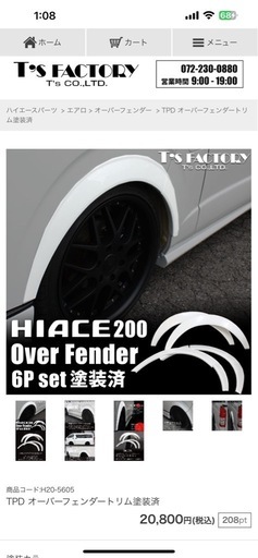 TPD オーバーフェンダー　塗装済(4R4)