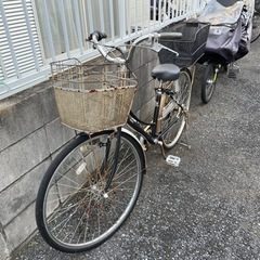 差し上げます 前後カゴ付き自転車 27インチの画像