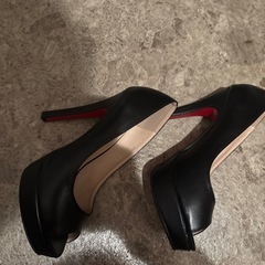 新品未使用　コメックス　パンプス　黒　赤の画像