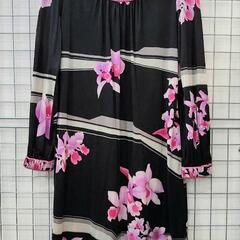 ★【LEONARD / レオナール】ワンピース  毛  絹  ロング丈  Ｌサイズ  バックファスナー  北九州店舗店頭販売のみ
