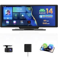  Spedal ポータブルディスプレイオーディオ Android 14システム 8コアCPU 4GB RAM + 64GB ROM YouTubeやNetflixが視聴可能 10.26インチポータブルカーオーディオ ワイヤレスCarPlay&Android Auto&ミラーリング対応 Bluetooth 5.1 BT音楽＆通話 支援分割画面表示 バックカメラ 駐車補助 簡単インストール AL850
の画像