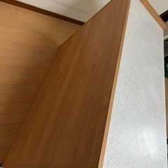 堀田木工 アンアン キッチンカウンター　アルダー天然木 間仕切り 幅120×奥行44.5×高さ90.5cm 人工大理石トップ 美品の画像