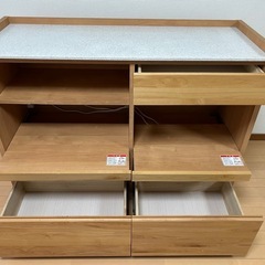 堀田木工 アンアン キッチンカウンター　アルダー天然木 間仕切り 幅120×奥行44.5×高さ90.5cm 人工大理石トップ 美品の画像