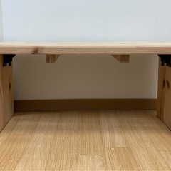 ヒノキの折りたたみローテーブル の画像