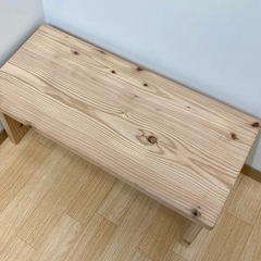 ヒノキの折りたたみローテーブル の画像