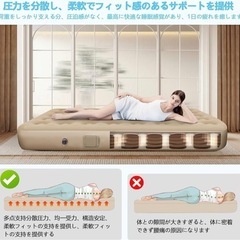 お取り引き中　エアーベッド ダブルタイプ　電動ポンプ内蔵 折り畳み式 200×150×25cmの画像