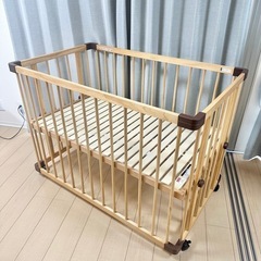 ファルスカ 木製 ベビーベット ベビーサークル ベッドサイドベッド