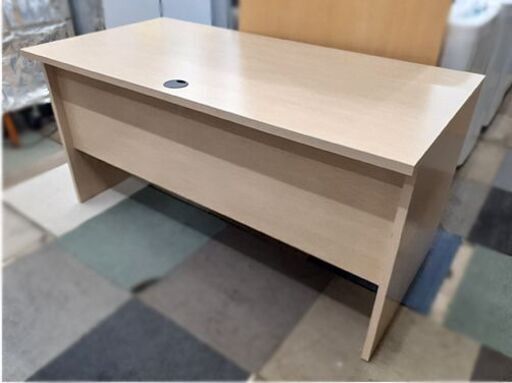 札幌【オフィスデスク 配線孔×1 ナチュラルテイスト】スマイル 幅140cm