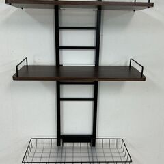 №5901【新品】スリム　つっぱり式　ランドリーラック  BR【訳あり特価品】の画像