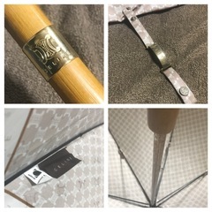正規品 セリーヌ 近年モデル トリオンフ ウッド 長傘 アンブレラ ベージュ系の画像