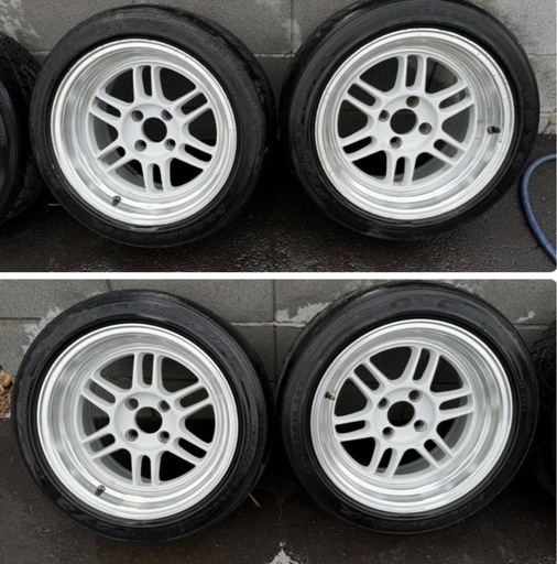 ステルスレーシング PCD100 8J+20195/50R15 R1R付き 4本セット