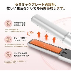 新品　ヘアアイロン コードレス 機内持ち込み可 USB充電式 コードレスヘアアイロン ミニ ストレートアイロン 2way 3段階温度調整 MAX200℃ 急速加熱 の画像