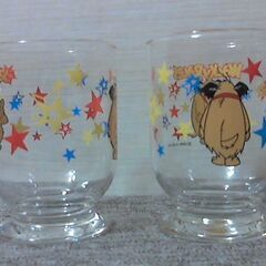 ケンケン　 WACKYRACES　チキチキマシーン 1995 グラス レトロ　USED・極美品　２客セットの画像