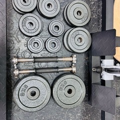値下げしました‼️‼️総額約15万‼️IROTECマルチステーションラック ウエイトセット 引き取りのみの画像