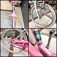 ブリヂストン　キッズ　子供用自転車　20インチ　ピンク　かわいい　綺麗　美品の画像