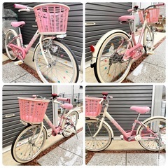 ブリヂストン　キッズ　子供用自転車　20インチ　ピンク　かわいい　綺麗　美品の画像