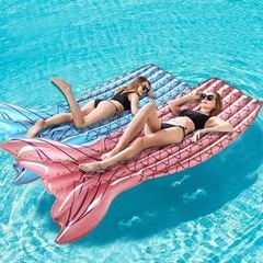 浮き輪うきわ人魚マーメイド マット プールビーチ ピンク