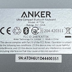 Anker Bluetooth ワイヤレスキーボード iOS/Android/Mac/Windows対応/長時間稼働 の画像