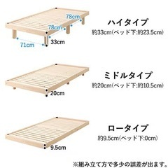 シングル 総ヒノキすのこベッドフレームの画像