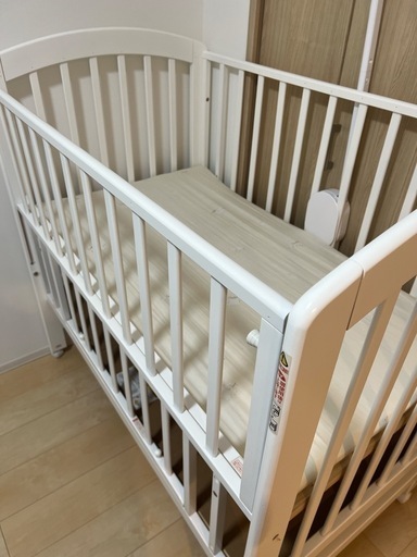 カトージ KATOJI ベビーベッド ハイタイプ ホワイト ベッドガード