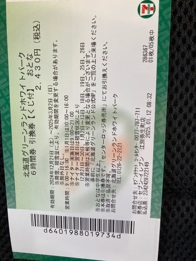 岩見沢スキー場グリーンランド6時間リフト券9枚
