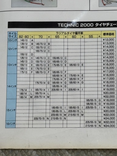 タイヤチェーン　technic2000 値引可