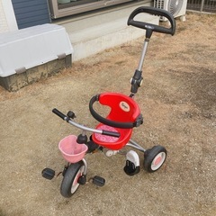 折りたたみ三輪車　補助ハンドル付き