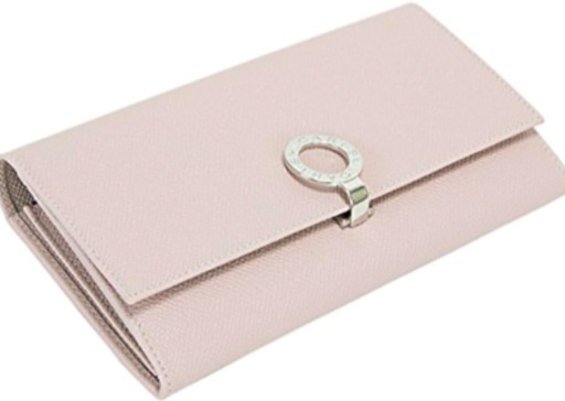 ブルガリ BVLGARI 薄ピンク色 ダブルホック 長財布