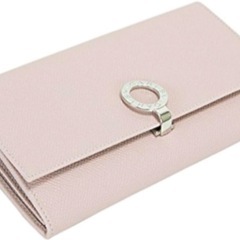 ブルガリ BVLGARI 薄ピンク色 ダブルホック 長財布　