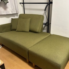 おしゃれローソファーオリーブカラー