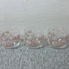 Fancy Poppy　冷茶用グラス2種　１０客セット　コースター付き　未使用品　昭和レトロ　花柄　の画像