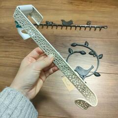 ほぼ新品ウォールフック3点セット♡アイアンバー　リースハンガーの画像